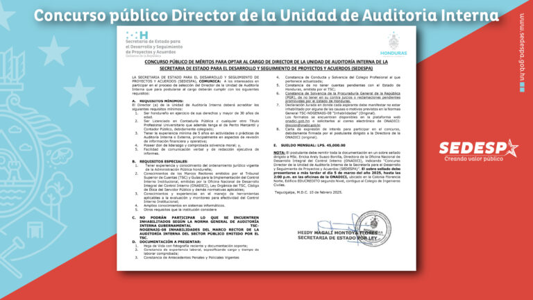 Concurso público de la unidad de auditoria interna